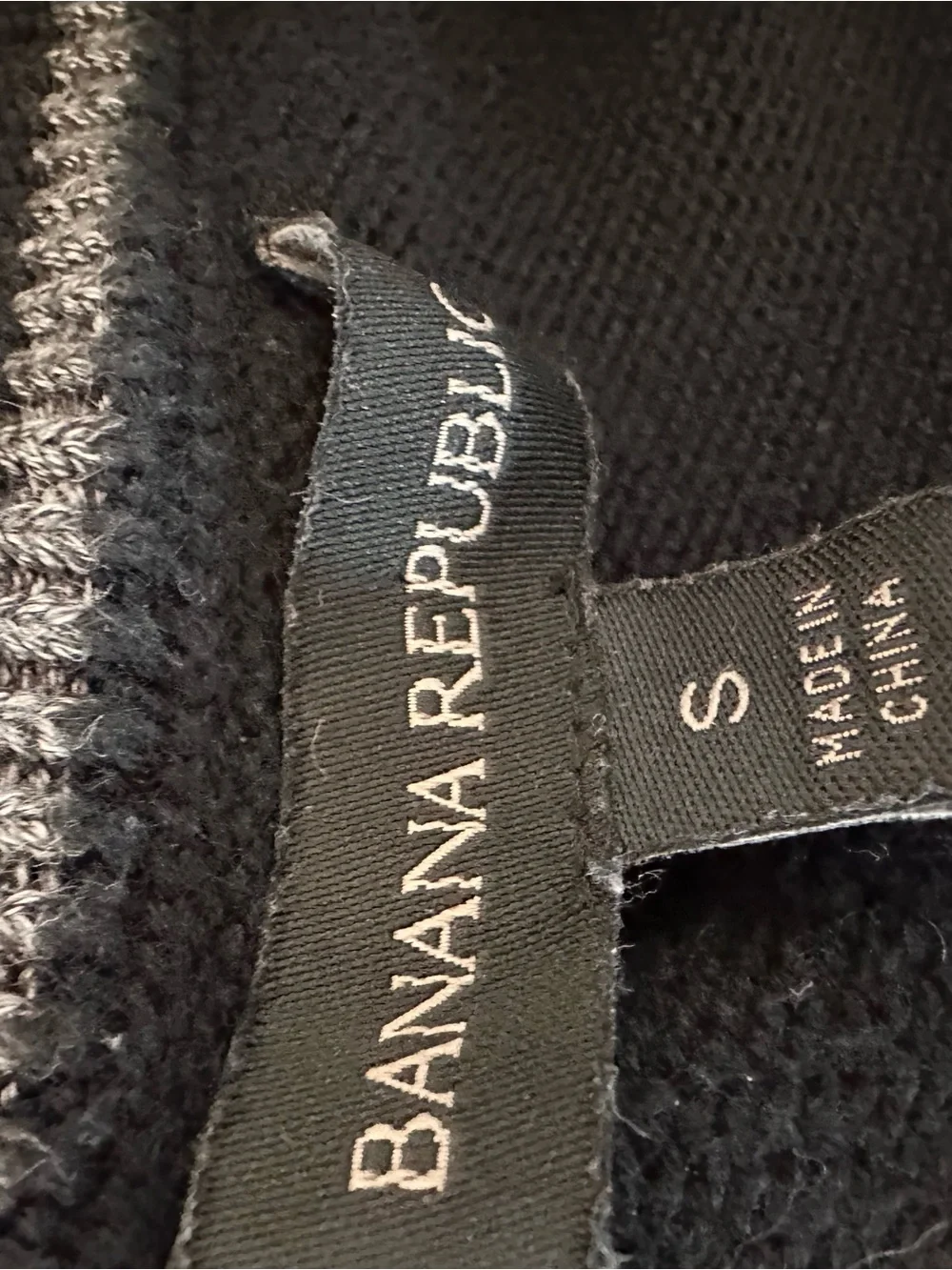 Banana Republic Quilted Front Jacket with Knit Sleeves - Black/Grey